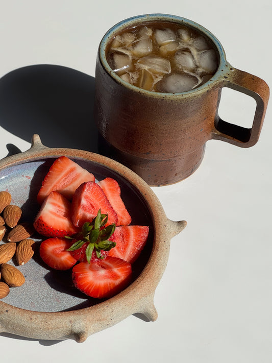 sculptural stoneware mug