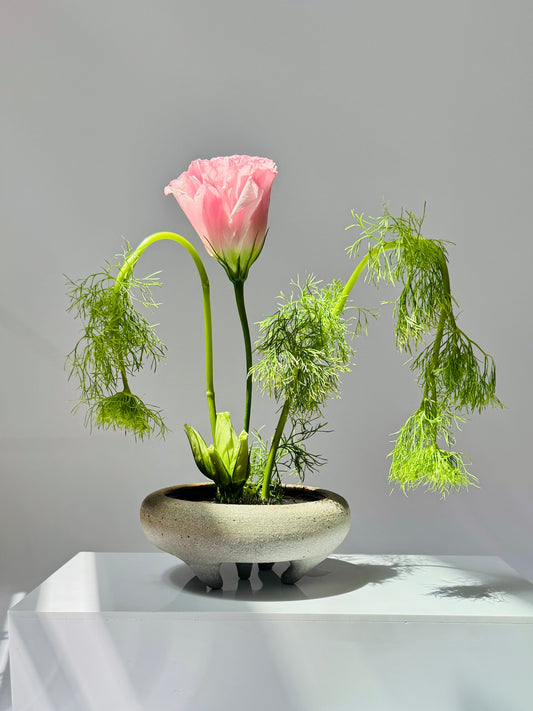 granite ikebana vessel