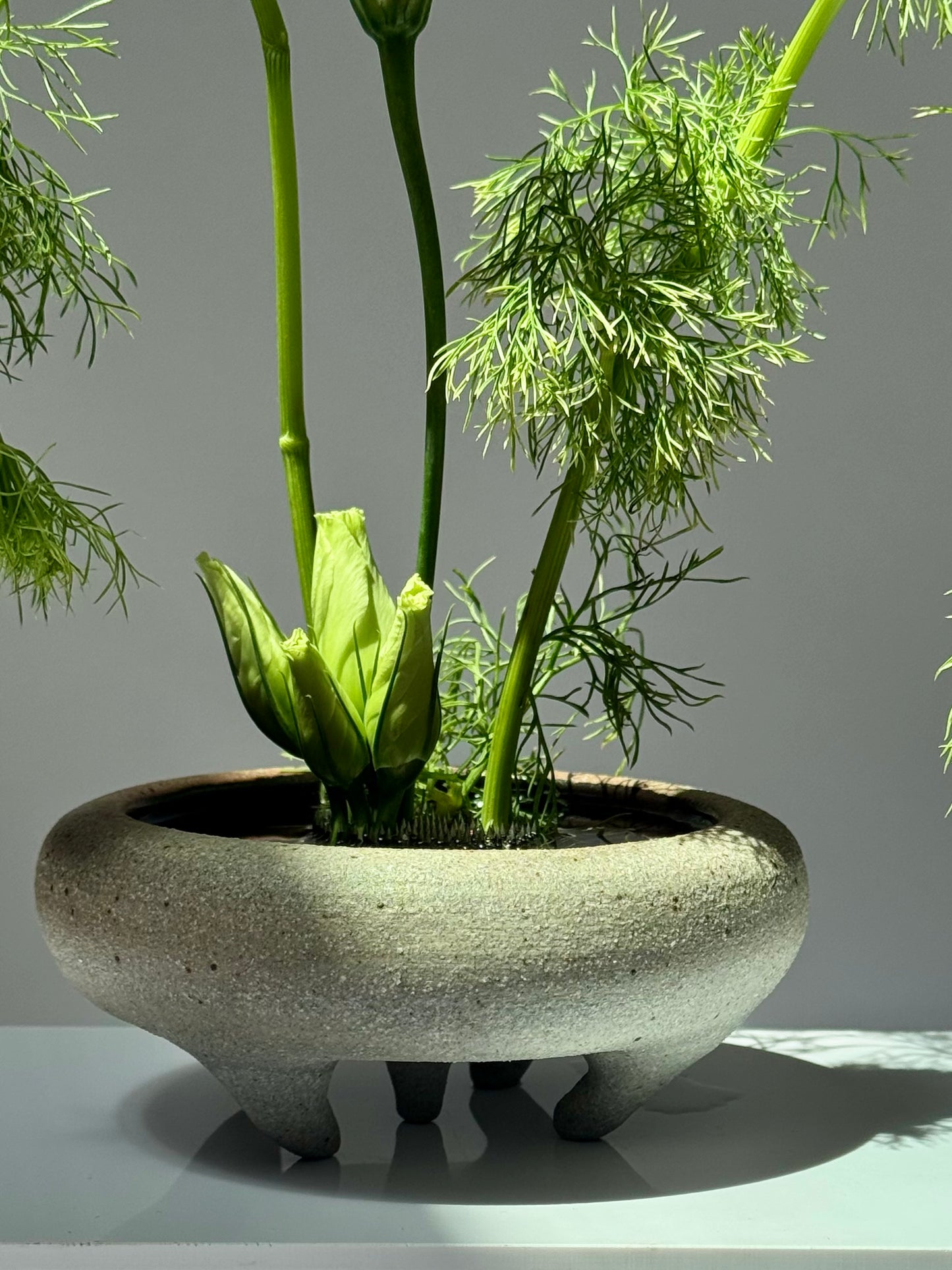 granite ikebana vessel