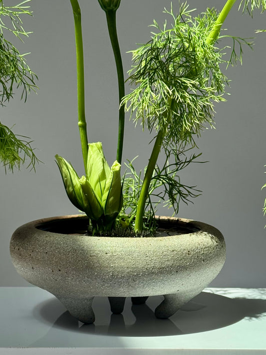 granite ikebana vessel