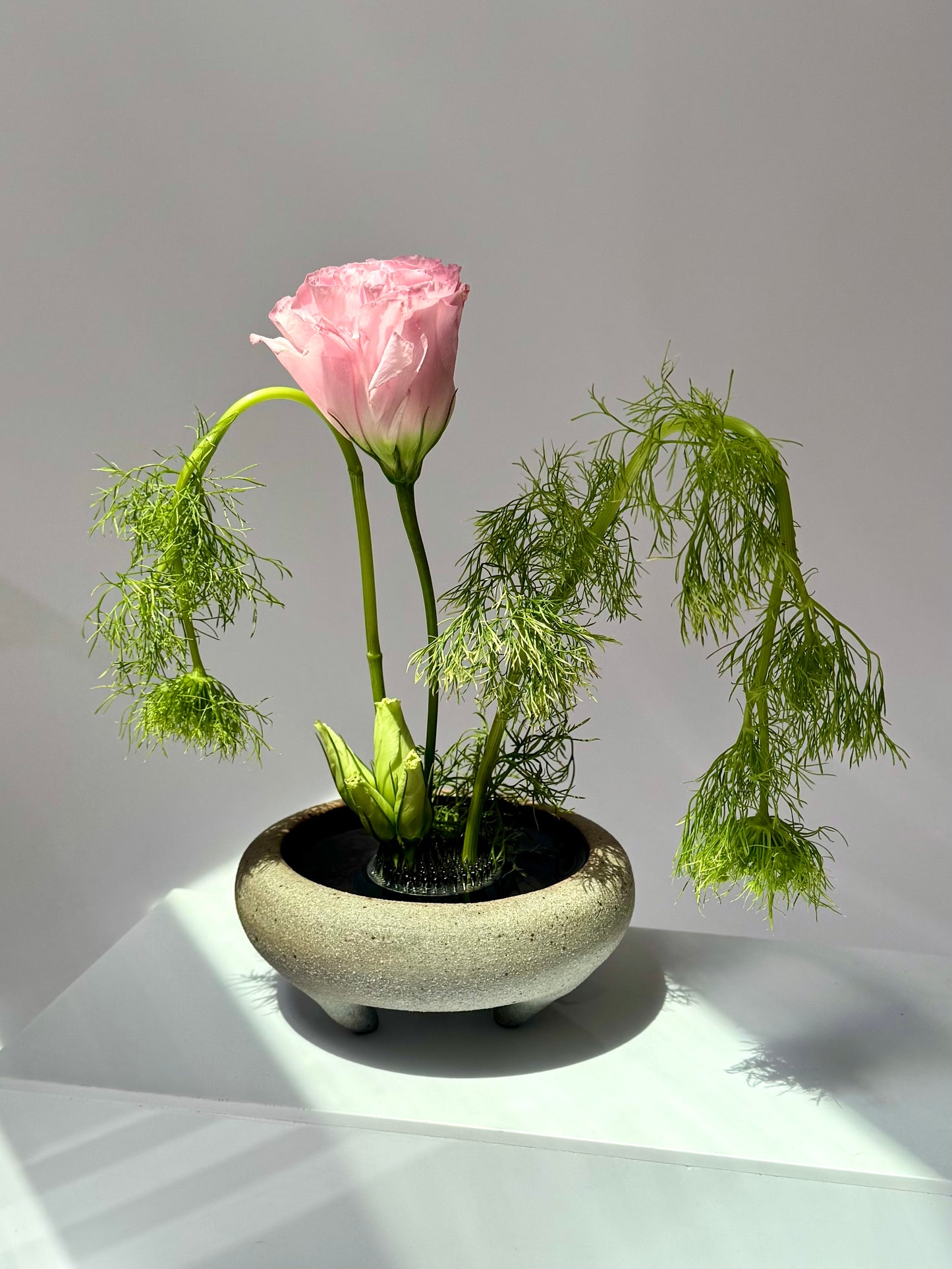 granite ikebana vessel