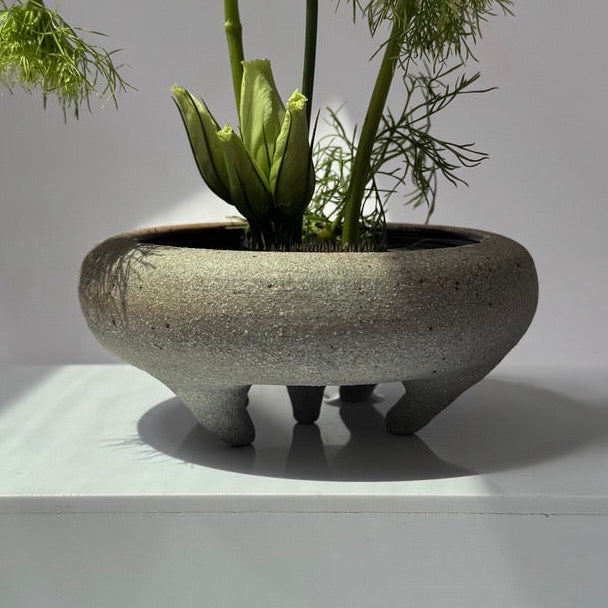 granite ikebana vessel