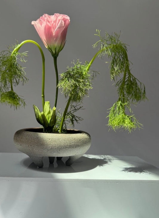 granite ikebana vessel